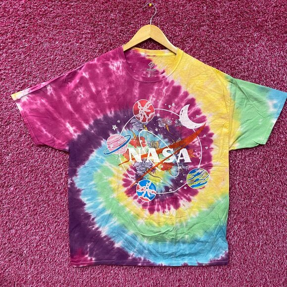 NASA Solar System Flower Amazing Colorful Tie Dye Graphic Design T-Shirt XL - Picture 1 of 4